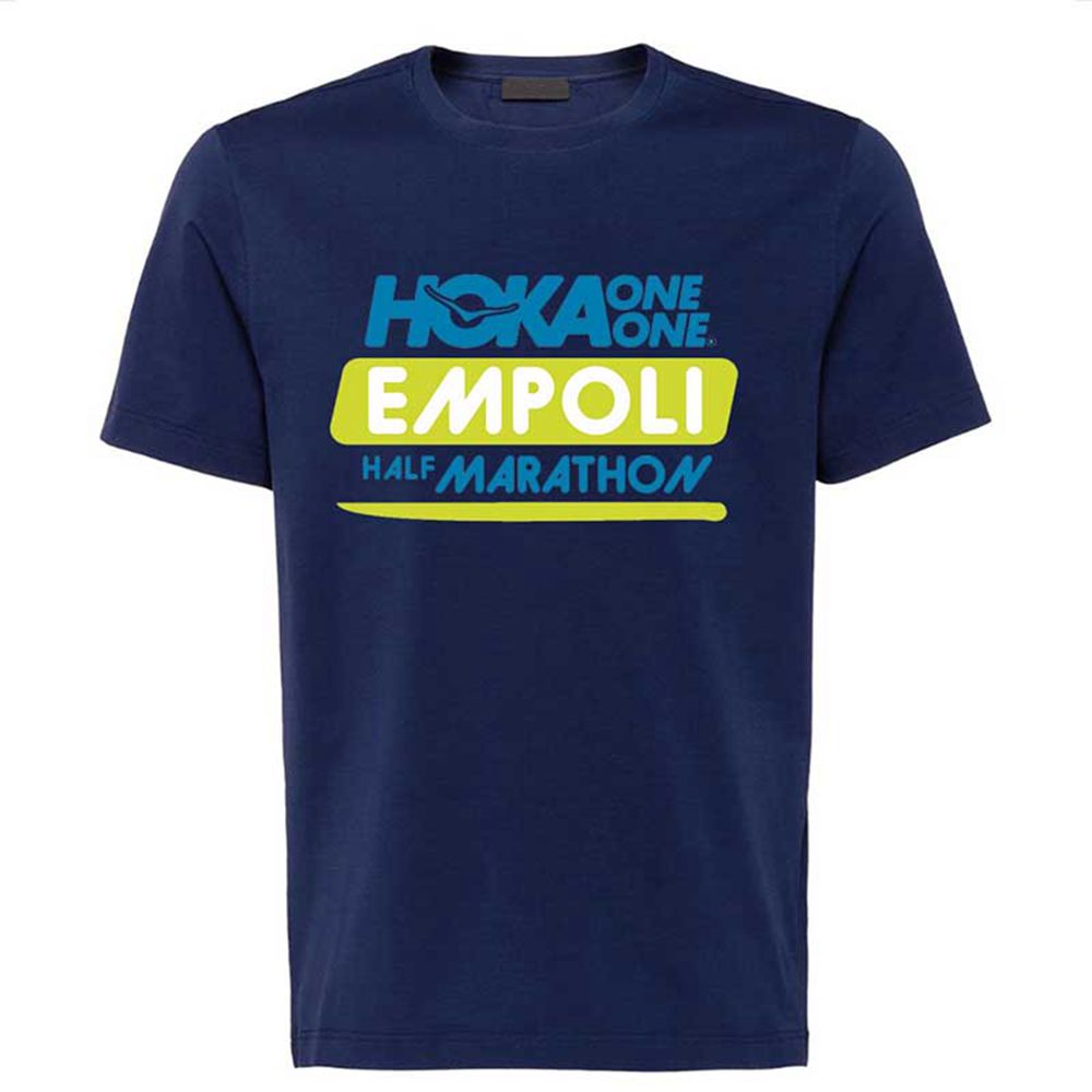 Hoka One One Short Sleeve Tshirt O Neck Summer Simple And Generous Cotton - Men Tee - Navy Blue,Aust